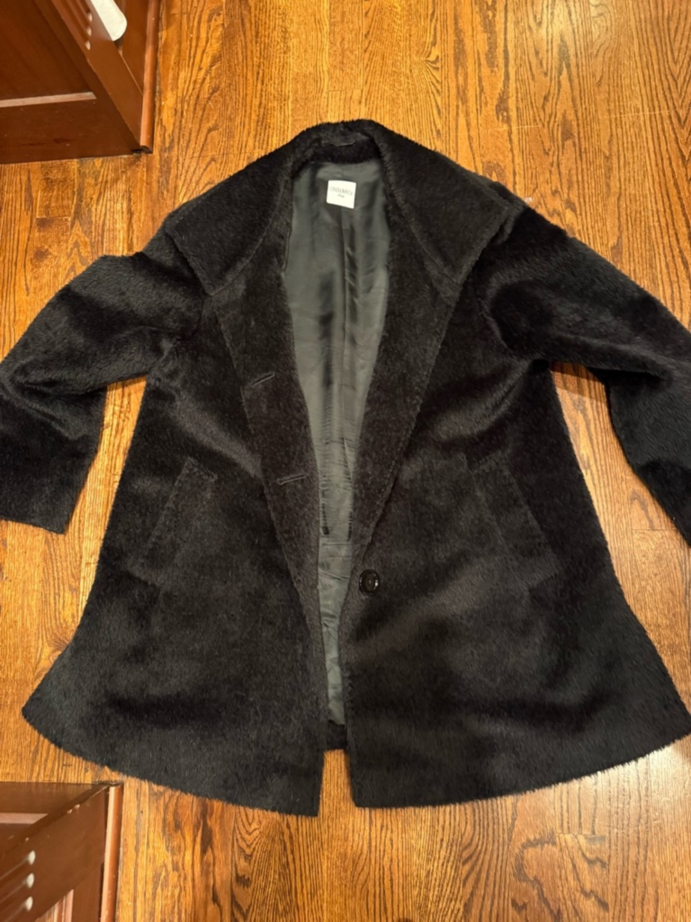 Black Alpaca and Wool Pea Coat